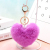 Hot - shot imitation rex rabbit fur key chain heart - shaped plush car pendant creative key chain for couples