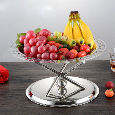 European-Style Stainless Steel Pegasus Fruit Plate with Seat Creative with Feet Fruit Plate Dim Sum Plate Bar KTV Living Room Fruit Basin