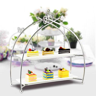 Western-Style Stainless Steel Dessert Seat Creative Cake Dessert Table Cold Sushi Display Stand for Western Food