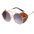 95535 New Metal Leather Revit Eyewear Retro Vintage Round Steam Punk Sun Glasses Steampunk Sunglasses