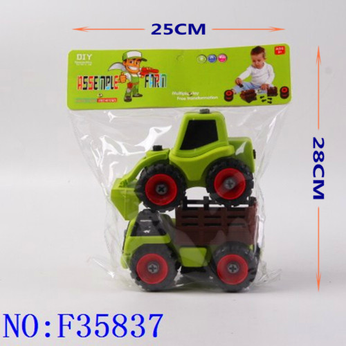 Yiwu Cross-Border Wholesale of Small Articles Children‘s Plastic Toys Solid Color Farmer Engineering Vehicle F35837