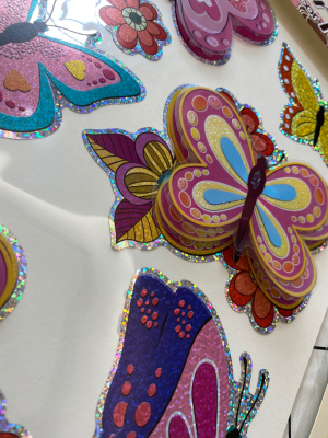 3D butterfly sticker laser layer upon layer butterfly sticker decoration sticker