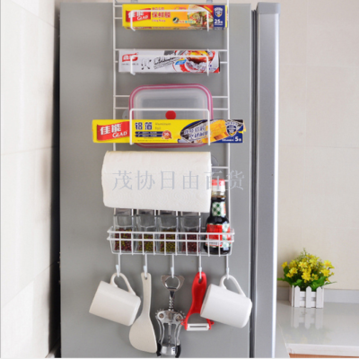  refrigerator side wall rack multifunctional storage rack seasoning rack plastic film shelf kitchen shelf