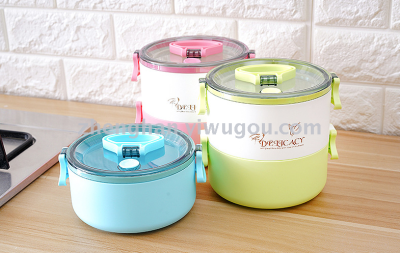 Plastic handle insulated lunch box lunch box stainless steel handle insulated lunch box