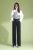 Black linen textured casual pants professional women's pants cotton and linen woman's wide-leg pants for spring 2020