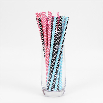 Manufacturers direct wavy environmentally friendly paper straw party milk tea shop coffee shop the disposable straw wholesale