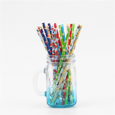 The New customized paper straw, multi - pattern straw creative paper straw eco - friendly biodegradable paper straw