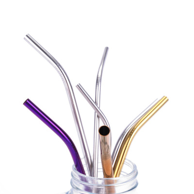The factory direct shot color stainless steel straw can reduce The green environmental protection, stainless steel straight straw bend straw