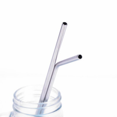 Factory direct stainless steel straw set with cleaning tool stainless steel straight straw bent straw. A substitute