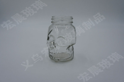 Manufacturers direct screw skull glass beverage bottle glass jewelry collection storage tank