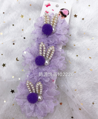 The baby lovely head flower pearl hair ball hair band