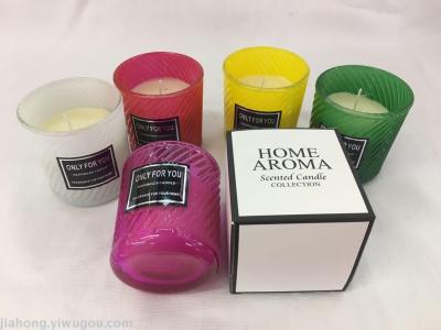 Scented scented glass candle with fragrance mixed color, clean