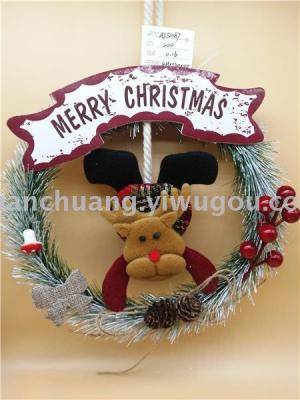 Christmas wreaths shopping mall Windows scene decoration door hanging wall hanging