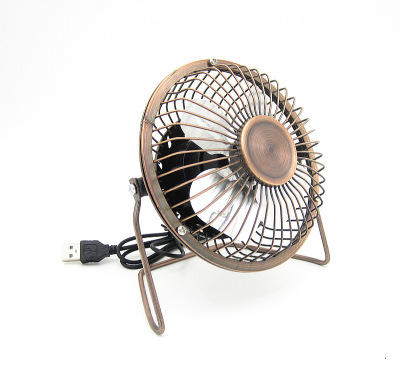 4 \"USB mini fan antique bronze retro tianyi desktop car students dormitory office fan easy to carry