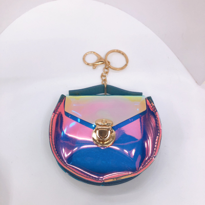 Funny reflective Transparent Satchel Zero Wallet Korean version of the first data cable lovely keychain round bag