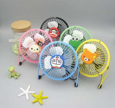 Manufacturer direct hot style 4 inch USB mini fan tianyi cartoon desktop fan creative mute students safe and portable