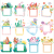 PVC small fresh plant switch stick wall stick socket decoration cover cute animal switch cover sticker