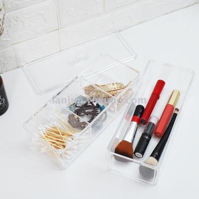 Dust-proof transparent storage box cover multi-layer cosmetics compartments large capacity makeup remover cotton sorting