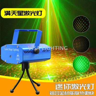 Voice-controlled stroboscopic mini laser lamp full star remote control stage laser lamp Christmas multi - one design