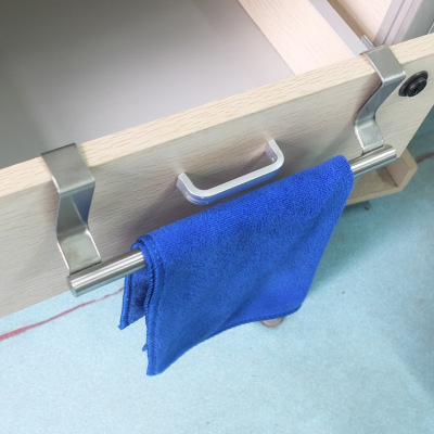 Stainless steel towel rack can be attached to a non - perforated bath towel pole rack single cabinet towel rack