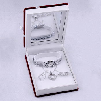 Wife's Gift Women's Quartz Watch Sets Fashion Design Earring Ring Necklace Female Jewelry Set