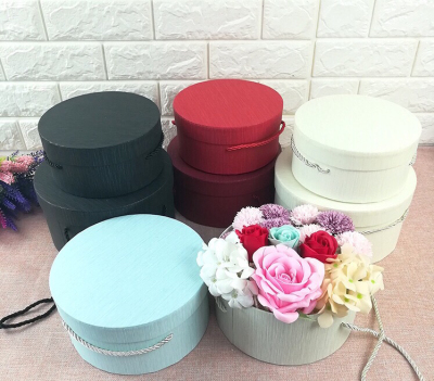 Manufacturers Spot Supply round Flowerbox Drum Flower Box Gift Box Three-Piece Flower Box Paper Box Set