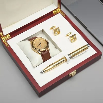 Business men clock pen cufflink gift set amazon corporate gift set promotional oem