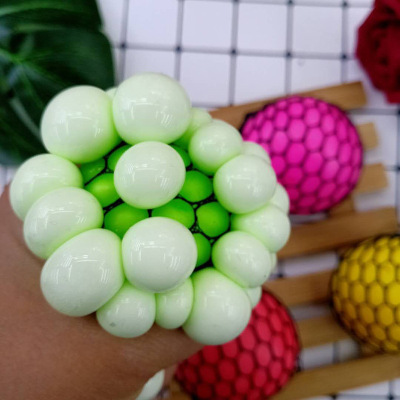 Cross border hot selling creative vent ball light mud flour ball extruding uding vent toy pinching ball flour grape ball