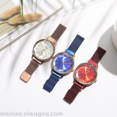 Douyin with a web celebrity magnet buckle ladies crystal color milan belt watch