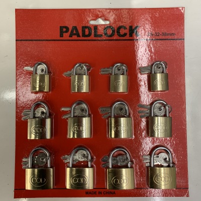 Padlock gold spray Padlock lock card Padlock 12pcs card lock straight open lock