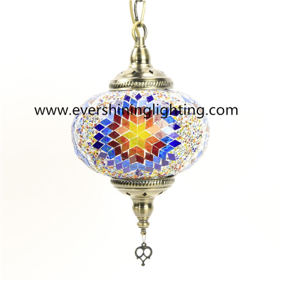 Retro ethnic Turkish handmade colored coffee chandelier
