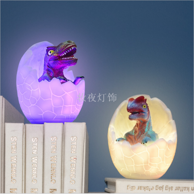 New creative product cartoon lamp recharging touch induction 3D dinosaur night light lovely keep out rubber patting lamp