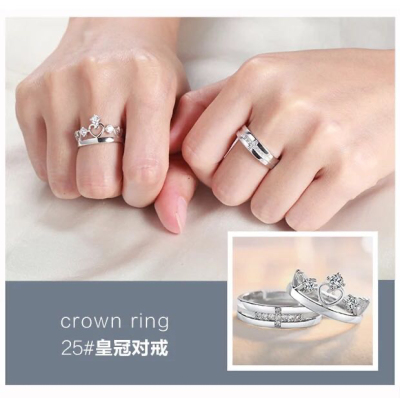 The Crown pair ring opening adjustable size platinum quality fashion Korean version of euramerican style