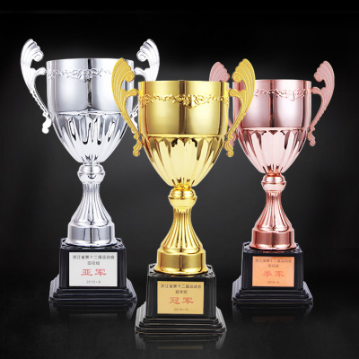 Gold, silver and bronze high grade football, basketball, baseball, table tennis, competitive dragon boat team trophy