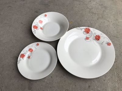 18 Head High Temperature Ceramic Western Tableware