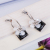 Korean simple crystal earrings to prevent allergy joker personality pendant pendant ears