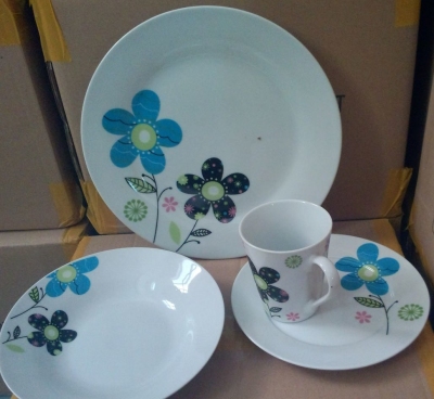 16-Head Ceramic Western Tableware High Temperature Ceramic