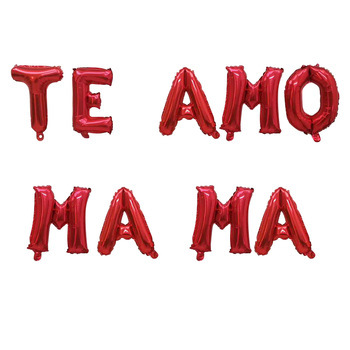 16inch TE AMO MAMA Mother's Day Gift Letter Banner Foil Balloon Decor