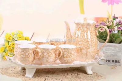 The firing water with water cup coffee cup coffee pot fires pot cup dish European water with gift 8 crystal color