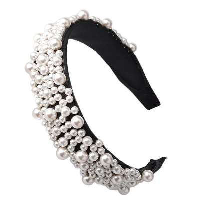 Manufacturers direct the size of Europe and the United States pearl cloth headband hair ornaments headband head buckle