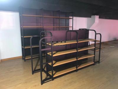 Convenience stores, mother and baby stores, single and double shelves, steel and wood boutique display shelf wood