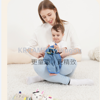 Cotton embroidery children cartoon cute high-end quality towel face towel face towel square