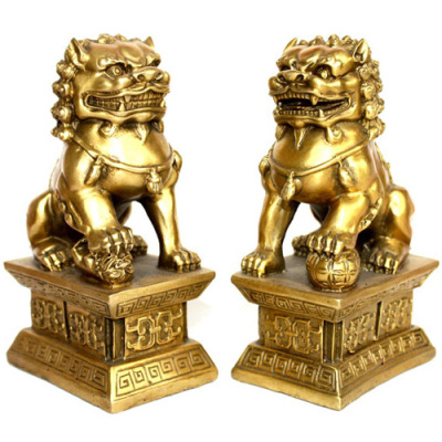 Open light copy pure copper lion to place a large handicraft town house ward off evil Beijing lion household decoration