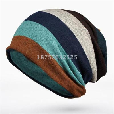 Double knit stripe fashion Korean joker baotou hat