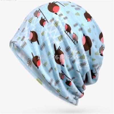 Men's and women's cotton leaf patterned outdoor neck muff cap amazon