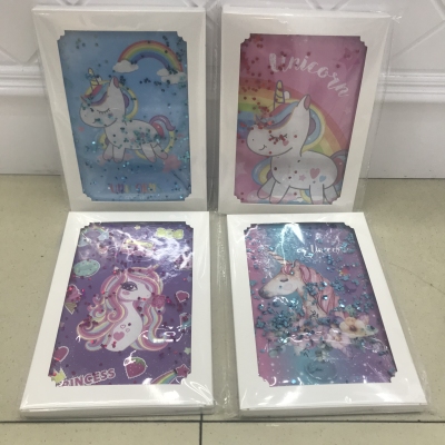 Into the oil quicksand sequined notebook unicorn quicksand notebook creative rubber cover notebook