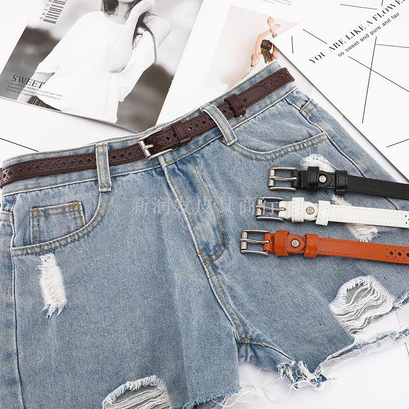 皮带女免打孔复古镂空ins风简约百搭细腰带配裙子装饰牛仔裤带