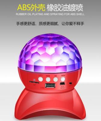 L-740 Neon Light Stage Lights Bluetooth Speaker Rotating Crystal Magic Ball Wireless Mini Speaker Disco Audio