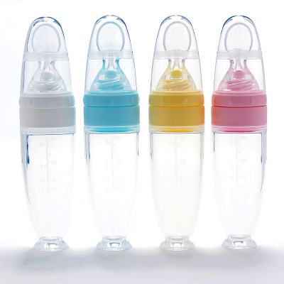 Infant silica gel rice paste bottle Infant feeding spoon silica gel Infant feeding auxiliary food device rice paste
