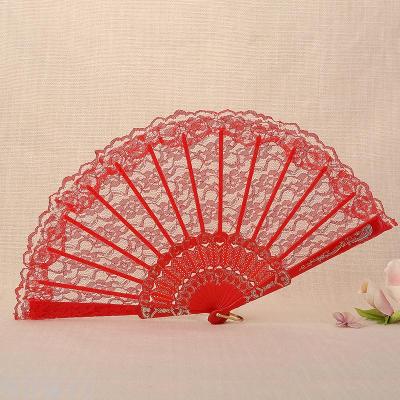 Wei-sheng craft fan sports pole orchid lace plastic fan, manufacturers direct